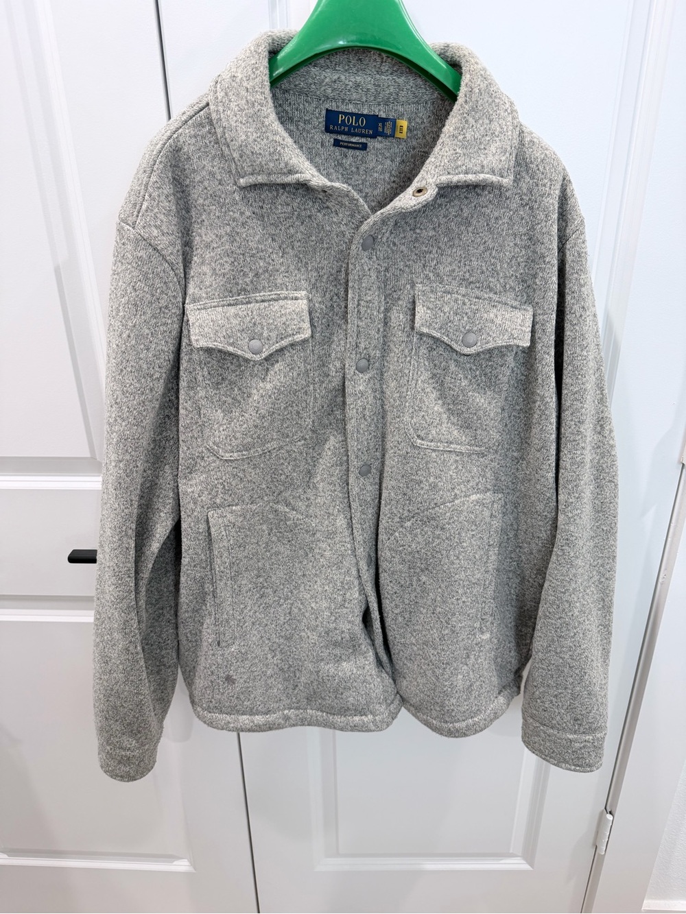 Polo by Ralph Lauren Heather Gray Wool-Blend Shirt Jacket